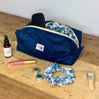 Trousse XL velours bleu nuit