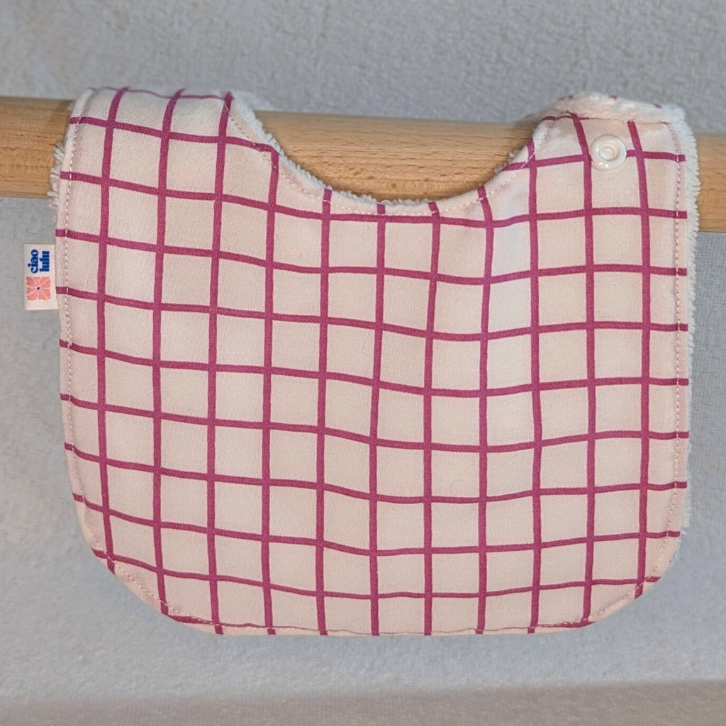 Bavoir carreaux rose fushia