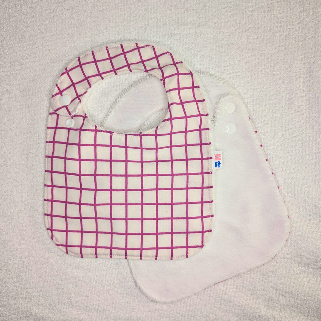 Bavoir carreaux rose fushia