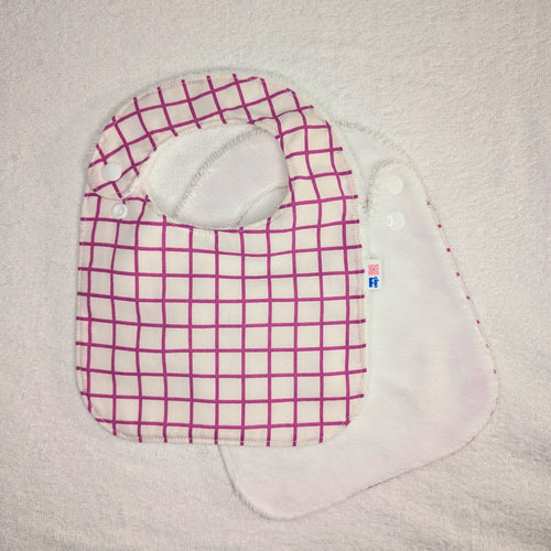 Bavoir carreaux rose fushia