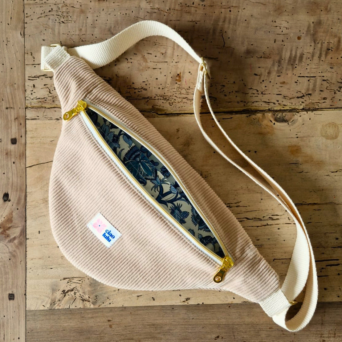 Sac banane à personnaliser velours côtelé
