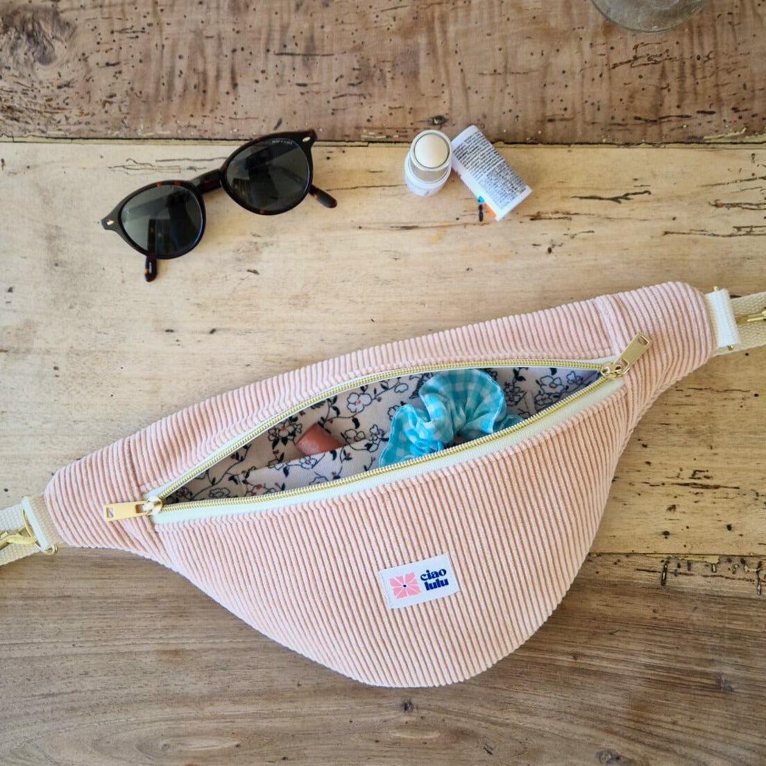 Sac banane à personnaliser velours côtelé