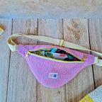 Sac banane vichy et fleurs