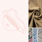 Sac banane velours côtelé beige, doublure personnalisable
