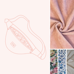 Sac banane velours côtelé vieux rose, doublure personnalisable