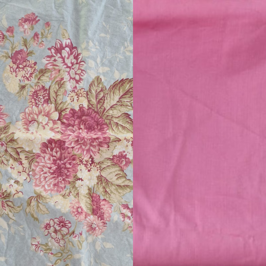 Trousse XL imprimé pivoines vintage pastel
