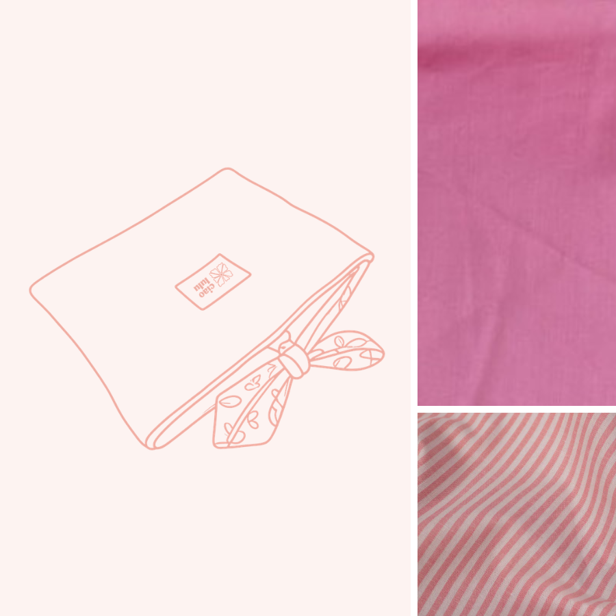 Pochette à livres uni rose