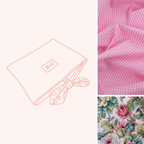 Pochette à livres Vichy petits carreaux rose
