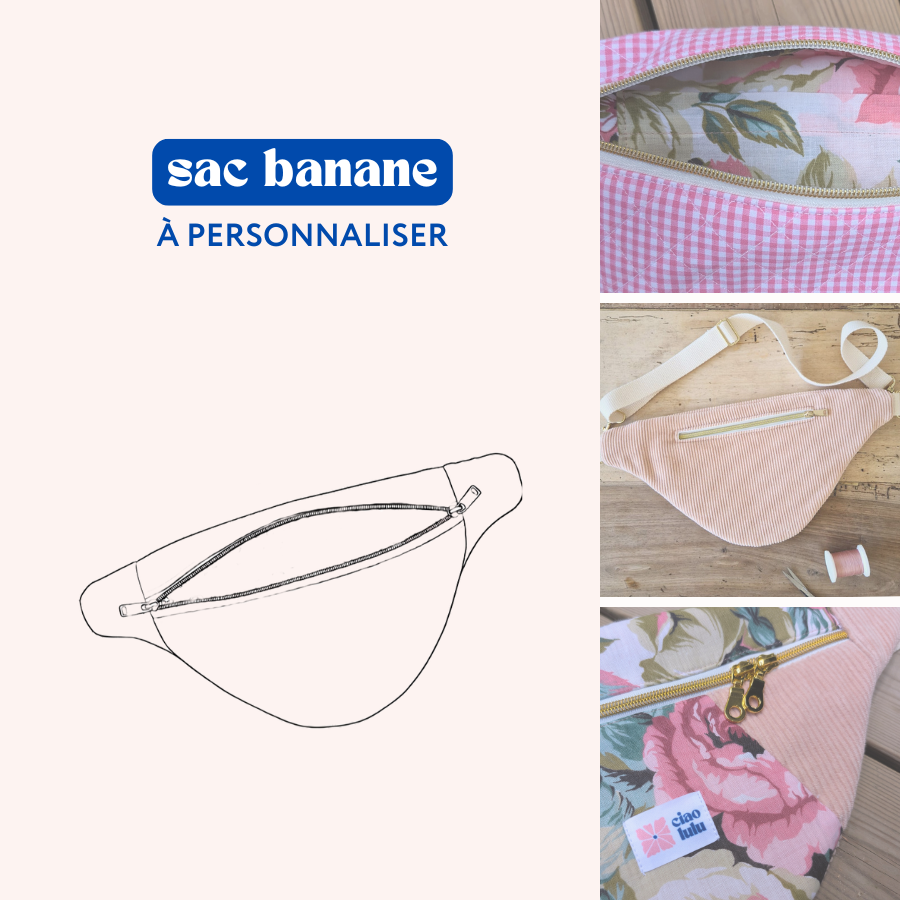 Sac banane personnalisable velours côtelé