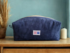 Trousse XL velours bleu nuit