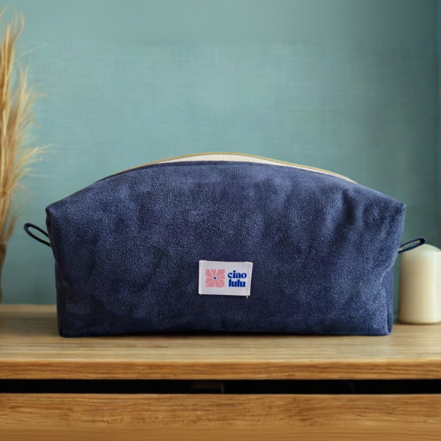 Trousse XL rayures rose et blanc