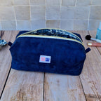 Trousse XL velours bleu nuit