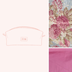 Trousse XL imprimé pivoines vintage pastel