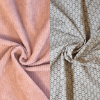 Sac banane velours côtelé vieux rose, doublure personnalisable